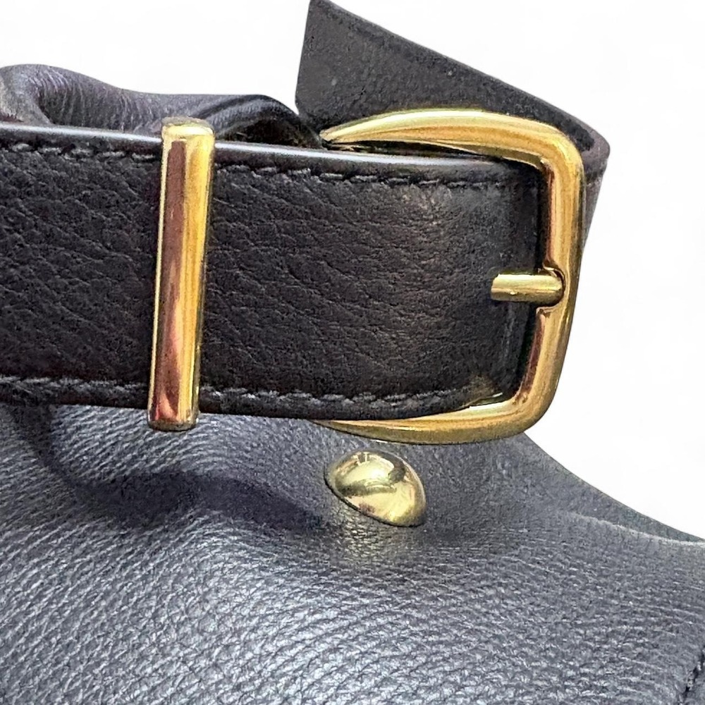 Madewell Women Large Purse Essential Curve Black Leather Studded Shoulder Hobo - Picture 2 of 8